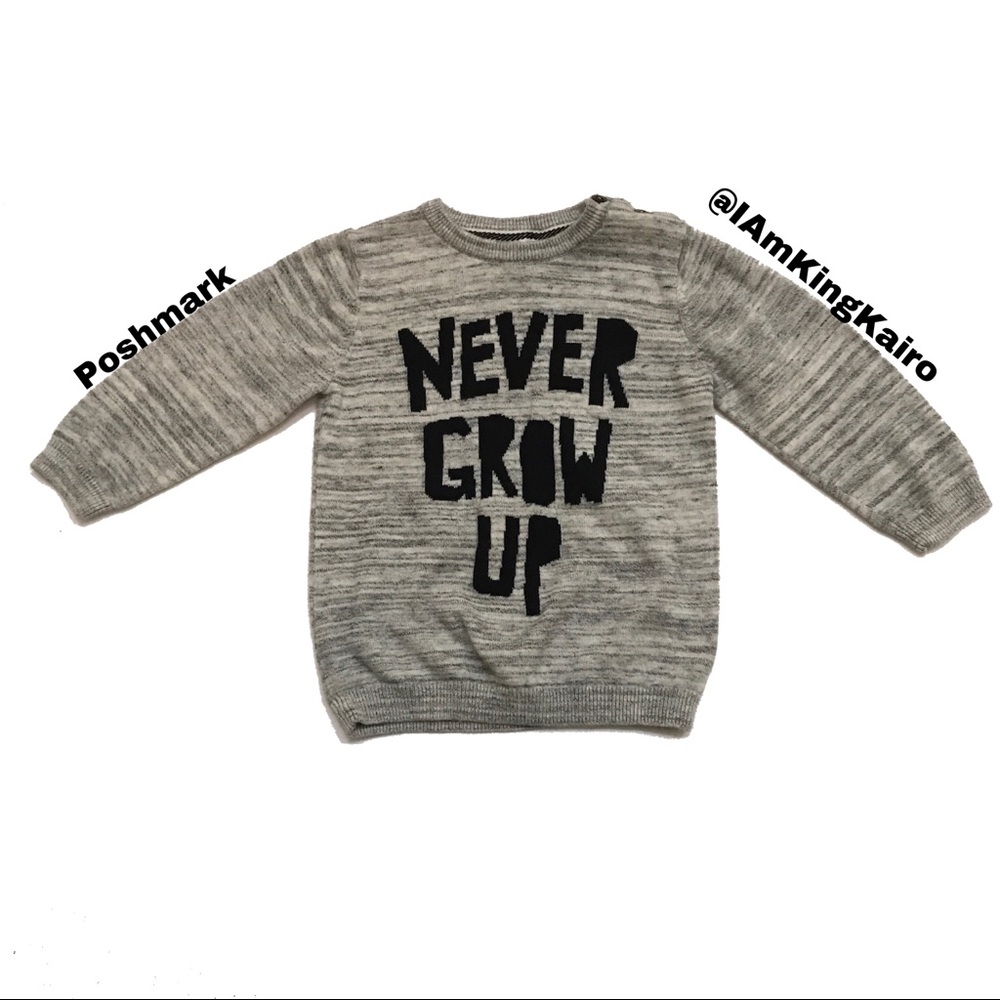 H&M 12m-18m Never Grow Up Sweater
